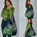 Personalised Canberra Raiders Grocery Bag Polynesian Tribal Art Style With Viking Raider Mascot