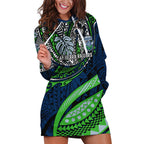 Personalised Canberra Raiders Hoodie Dress Polynesian Tribal Art Style With Viking Raider Mascot