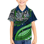 Personalised Canberra Raiders Kid Hawaiian Shirt Polynesian Tribal Art Style With Viking Raider Mascot