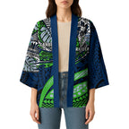 Personalised Canberra Raiders Kimono Polynesian Tribal Art Style With Viking Raider Mascot