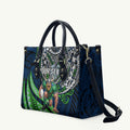 Personalised Canberra Raiders Leather Bag Polynesian Tribal Art Style With Viking Raider Mascot