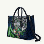 Personalised Canberra Raiders Leather Bag Polynesian Tribal Art Style With Viking Raider Mascot