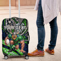 Personalised Canberra Raiders Luggage Cover Polynesian Tribal Art Style With Viking Raider Mascot