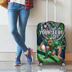 Personalised Canberra Raiders Luggage Cover Polynesian Tribal Art Style With Viking Raider Mascot