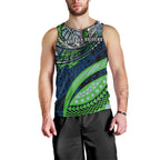 Personalised Canberra Raiders Men Tank Top Polynesian Tribal Art Style With Viking Raider Mascot