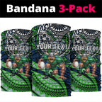 Personalised Canberra Raiders Neck Gaiter Polynesian Tribal Art Style With Viking Raider Mascot