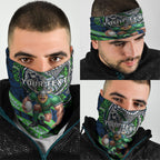 Personalised Canberra Raiders Neck Gaiter Polynesian Tribal Art Style With Viking Raider Mascot