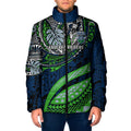 Personalised Canberra Raiders Padded Jacket Polynesian Tribal Art Style With Viking Raider Mascot