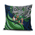 Personalised Canberra Raiders Pillow Cover Polynesian Tribal Art Style With Viking Raider Mascot