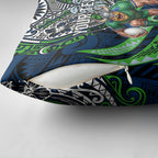 Personalised Canberra Raiders Pillow Cover Polynesian Tribal Art Style With Viking Raider Mascot