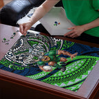 Personalised Canberra Raiders Puzzle Polynesian Tribal Art Style With Viking Raider Mascot