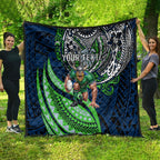 Personalised Canberra Raiders Quilt Polynesian Tribal Art Style With Viking Raider Mascot