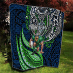 Personalised Canberra Raiders Quilt Polynesian Tribal Art Style With Viking Raider Mascot