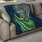 Personalised Canberra Raiders Quilt Polynesian Tribal Art Style With Viking Raider Mascot