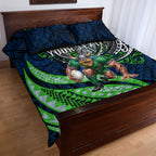 Personalised Canberra Raiders Quilt Bed Set Polynesian Tribal Art Style With Viking Raider Mascot