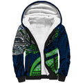 Personalised Canberra Raiders Sherpa Hoodie Polynesian Tribal Art Style With Viking Raider Mascot