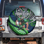 Personalised Canberra Raiders Spare Tire Cover Polynesian Tribal Art Style With Viking Raider Mascot