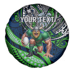 Personalised Canberra Raiders Spare Tire Cover Polynesian Tribal Art Style With Viking Raider Mascot