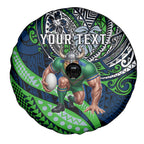 Personalised Canberra Raiders Spare Tire Cover Polynesian Tribal Art Style With Viking Raider Mascot