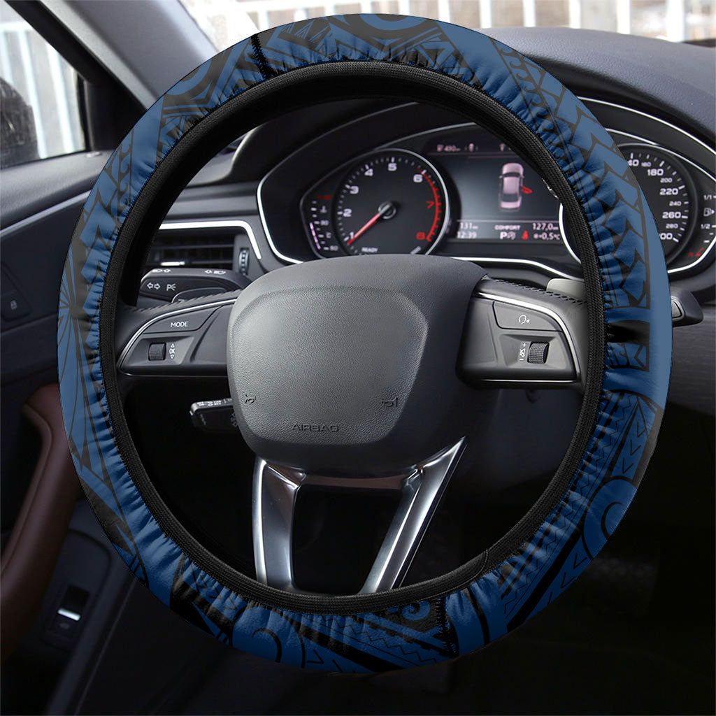 Canberra Raiders Steering Wheel Cover Polynesian Tribal Art Style With Viking Raider Mascot