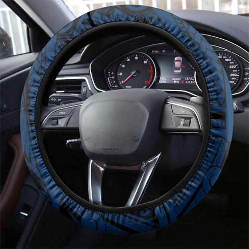 Canberra Raiders Steering Wheel Cover Polynesian Tribal Art Style With Viking Raider Mascot