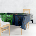 Personalised Canberra Raiders Tablecloth Polynesian Tribal Art Style With Viking Raider Mascot