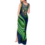 Personalised Canberra Raiders Tank Maxi Dress Polynesian Tribal Art Style With Viking Raider Mascot
