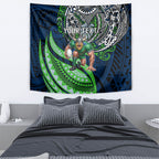 Personalised Canberra Raiders Tapestry Polynesian Tribal Art Style With Viking Raider Mascot
