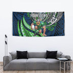 Personalised Canberra Raiders Tapestry Polynesian Tribal Art Style With Viking Raider Mascot