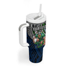 Personalised Canberra Raiders Tumbler With Handle Polynesian Tribal Art Style With Viking Raider Mascot