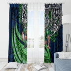 Personalised Canberra Raiders Window Curtain Polynesian Tribal Art Style With Viking Raider Mascot