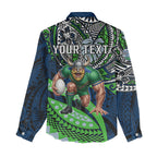 Personalised Canberra Raiders Women Casual Shirt Polynesian Tribal Art Style With Viking Raider Mascot