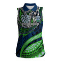 Personalised Canberra Raiders Women Sleeveless Polo Shirt Polynesian Tribal Art Style With Viking Raider Mascot