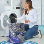 Personalised Canterbury-Bankstown Bulldogs Laundry Basket Polynesian Tribal Art Style With Powerful Bulldog Mascot