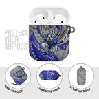 Personalised Canterbury-Bankstown Bulldogs AirPods Case Polynesian Tribal Art Style With Powerful Bulldog Mascot