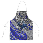 Personalised Canterbury-Bankstown Bulldogs Apron Polynesian Tribal Art Style With Powerful Bulldog Mascot