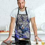 Personalised Canterbury-Bankstown Bulldogs Apron Polynesian Tribal Art Style With Powerful Bulldog Mascot