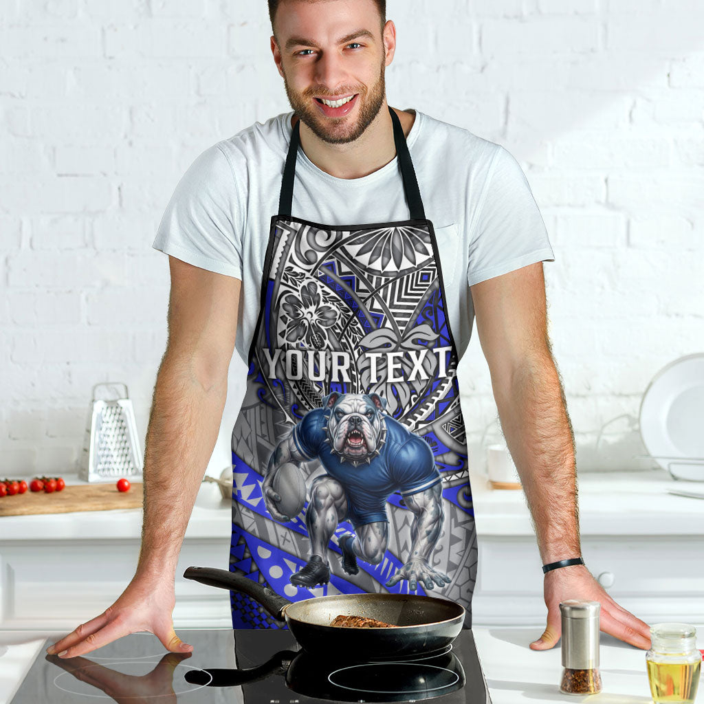 Personalised Canterbury-Bankstown Bulldogs Apron Polynesian Tribal Art Style With Powerful Bulldog Mascot
