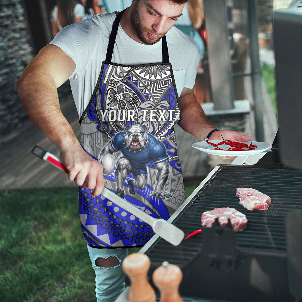Personalised Canterbury-Bankstown Bulldogs Apron Polynesian Tribal Art Style With Powerful Bulldog Mascot