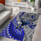 Personalised Canterbury-Bankstown Bulldogs Area Rug Polynesian Tribal Art Style With Powerful Bulldog Mascot