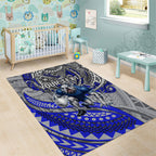 Personalised Canterbury-Bankstown Bulldogs Area Rug Polynesian Tribal Art Style With Powerful Bulldog Mascot