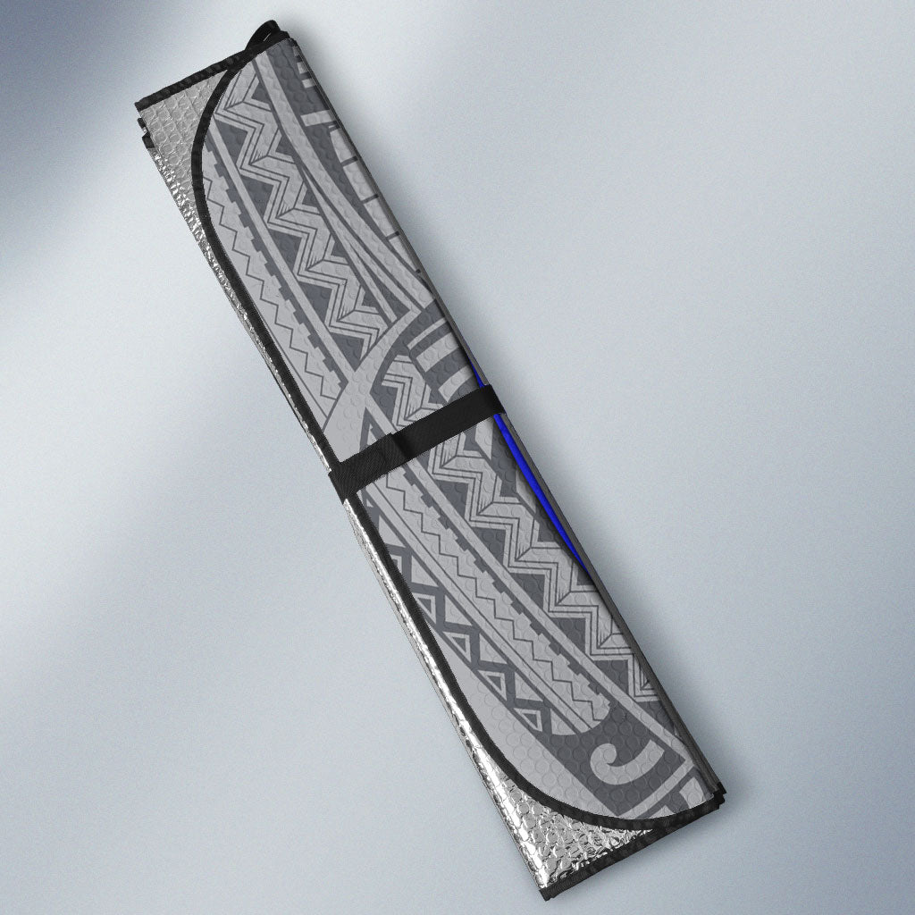 Personalised Canterbury-Bankstown Bulldogs Auto Sun Shade Polynesian Tribal Art Style With Powerful Bulldog Mascot