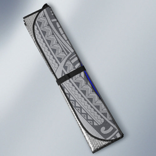 Personalised Canterbury-Bankstown Bulldogs Auto Sun Shade Polynesian Tribal Art Style With Powerful Bulldog Mascot