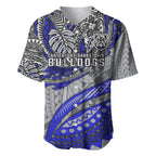 Personalised Canterbury-Bankstown Bulldogs Baseball Jersey Polynesian Tribal Art Style With Powerful Bulldog Mascot