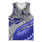 Personalised Canterbury-Bankstown Bulldogs Basketball Jersey Polynesian Tribal Art Style With Powerful Bulldog Mascot