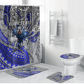 Personalised Canterbury-Bankstown Bulldogs Bathroom Set Polynesian Tribal Art Style With Powerful Bulldog Mascot
