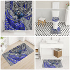 Personalised Canterbury-Bankstown Bulldogs Bathroom Set Polynesian Tribal Art Style With Powerful Bulldog Mascot