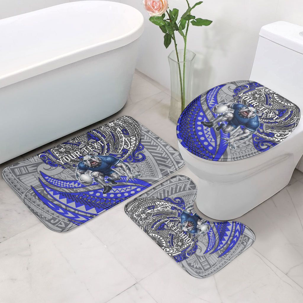 Personalised Canterbury-Bankstown Bulldogs Bathroom Set Polynesian Tribal Art Style With Powerful Bulldog Mascot