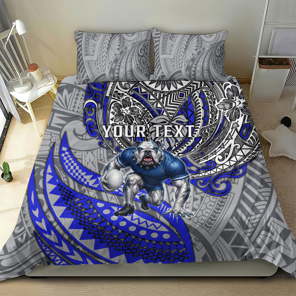 Personalised Canterbury-Bankstown Bulldogs Bedding Set Polynesian Tribal Art Style With Powerful Bulldog Mascot