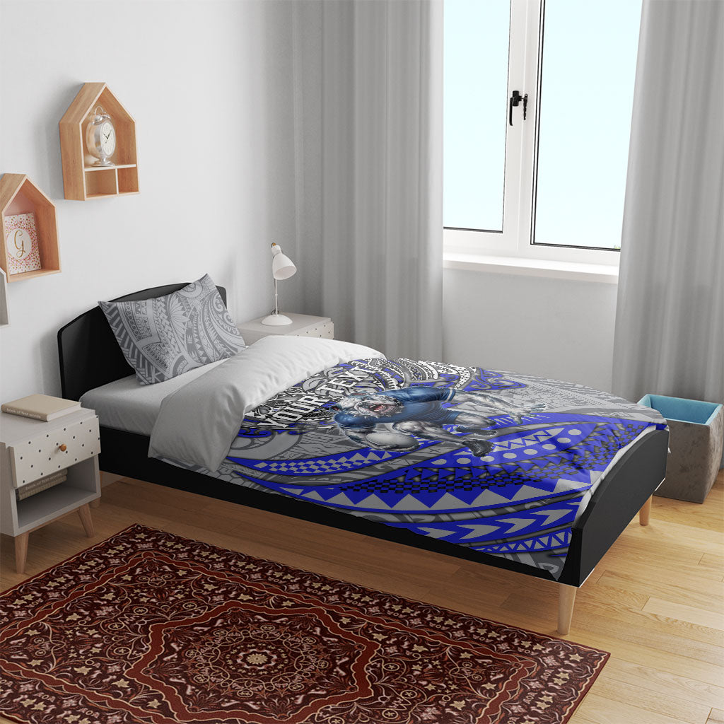 Personalised Canterbury-Bankstown Bulldogs Bedding Set Polynesian Tribal Art Style With Powerful Bulldog Mascot